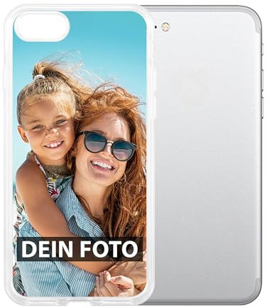 Personalisierte Handyhülle für Apple iPhone SE 2.Gen - Individuell selbst gestalten mit Foto und Text - Transparente Hülle aus Silikon