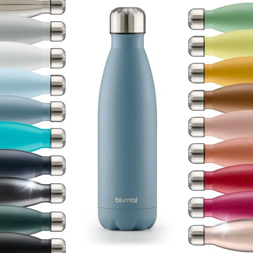 Blumtal® Botella termica Charles - botella termica 750ml sin BPA - botella agua acero inoxidable - botellas de agua acero inoxidable aislada - garrafa termica - botellas agua - dove grey/gris azulado