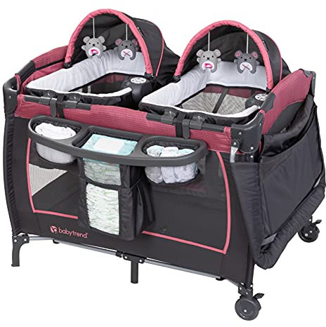 Baby Trend Lil Snooze Deluxe III für Zwillinge, Cozy Berry