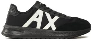 Armani Exchange Herren Dusseldorf Contrast Logo Sneaker, Schwarz, 42 EU
