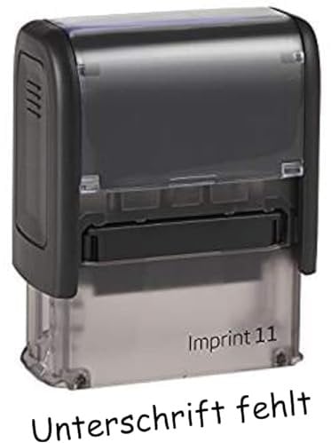Selbstfärber Imprint, Lehrer-Stempel – Unterschrift fehlt - von Kaufhaus 2010 zum Bestempeln von Schriftstücken aller Art. 37 mm lang