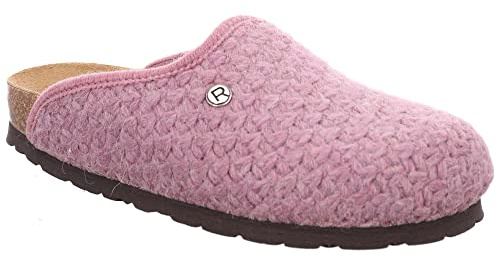 Rohde Damen Pantoffel Hausschuh Strickobermaterial Alba 6076, Größe:41 EU, Farbe:Rosa