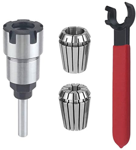 sevennine 1/4 Inch Shank Router Bit Collet Extension Set Chuck Converter Adapter Wrench Spanner for Woodworking 4PCS,Collet Extension Rod