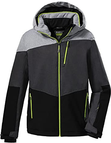 Killtec Jungen Ksw 161 Bys Jckt Skijacke Funktionsjacke mit Kapuze und Schneefang, graumelange, 128 EU