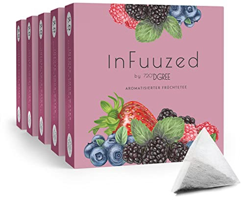 720°DGREE InFuuzed Geschmack Dunkle Beere - 100 Beutel mind. 50 Liter - Kein Zuckerzusatz, Ohne Kalorien - Natürlich lecker für Deine Trinkflasche: Die Getränke Alternative zu Eistee, Limonade