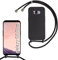 MBSLFY Silikon Handykette für Samsung Galaxy S8 Plus Hülle mit Band,Verstellbarer Halskette Handyhülle,Necklace Hülle mit Band, Handyhülle für zum Umhängen,Case mit Schnur,Schwarz