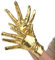 Achsoo Kurze Handschuhe für Damen Handgelenklange Handschuhe Braut Kostüm Halloween Kostüm Hochzeit (Gold(Patent Leather))
