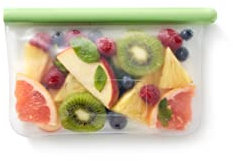 Lékué Bolsa plana reutilizable para conservar alimentos, silicona platino talla S