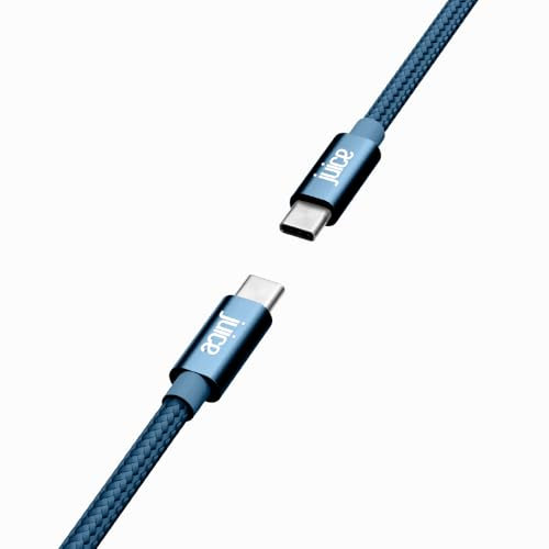 Juice USB-C to USB-C Cable 1m Braided, Fast Charging & Sync Lead – Long Durable Type-C Charger for iPhone 17/17 Pro / 17 Pro Max, Samsung Galaxy S25 Ultra / S24, Pixel 9, iPad & More – Navy