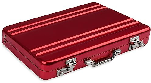 WINKIO Geldkoffer als Geldgeschenk, Geldgeschenke Verpackung,Aluminium mit Schnappverschluss Scheck Geschenk für Gutscheine Hochzeitsgeschenke(Rot)