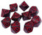 Dadi D10 in Acrilico da 10 Pezzi, Dadi da Gioco, Giocattoli di intrattenimento, Set di Dadi poliedrici per Gioco, Rosso