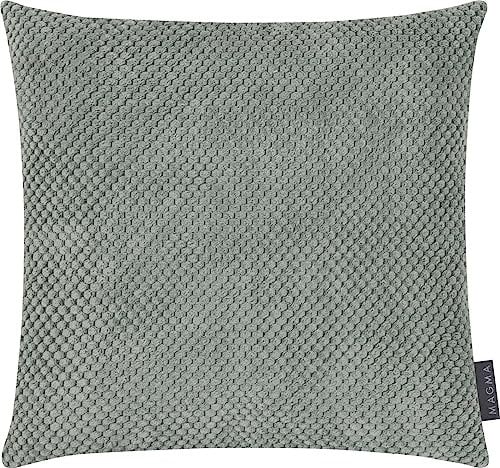 MAGMA Comodo Kissenbezug 50x50 cm - Salbei,- samtig weich kuschelig Cord Look, rechteckiger Kissenbezug, für Wohnzimmer, Schlafzimmer, Büro und Gästezimmer Waschbar