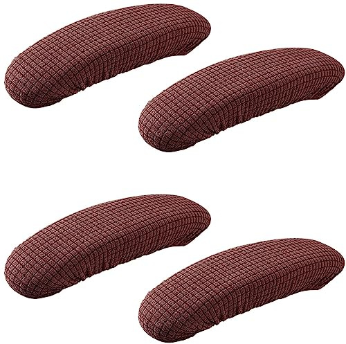 XIEHUZA 2 Pair Office Armrest Covers, Removable Arm Rest Protectors, Elastic Chair Pads, Dark Coffee
