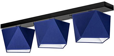 alfalux Deckenlampe DIA32BLBLD Deckenleuchte Leuchte 3-flammig Holz Kinderzimmer Wohnzimmer Lampe LED-geeignet (Blau)