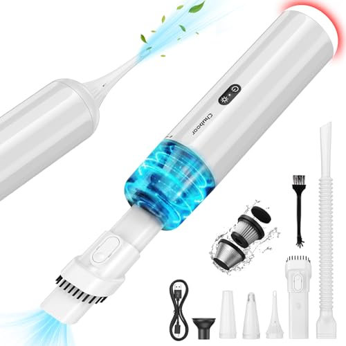 Chuboor Handheld Vacuum Cordless Handstaubsauger akku, Leistungsstarker Akku Handstaubsauger Hohe Leistung Mini Staubsauger (Weiß)