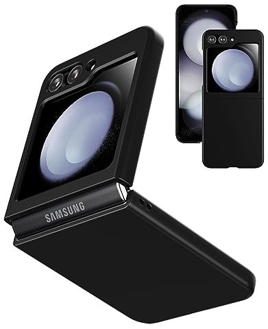 Cresee Hülle für Samsung Galaxy Z Flip 5 (2023) Dünnes Hart Polycarbonat Case Handyhülle Schutzhülle Cover für Z Flip5, Schwarz