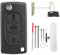 3 Tasten Flip Autoschlüssel Shell mit Stahl Pin Removal Tools Nadelfeile Für Citroen Berlingo Dispatch Toyota Proace FIAT Scudo Peugeot Partner Expert Van (HU83 CE0523)