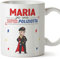 Mugffins Tazza Personalizzata in ceramica per POLIZIOTTA donna 11 oz / 350 ml - In italiano - Sei Super! - Idea regalo per compleanno, anniversario, natale, laurea
