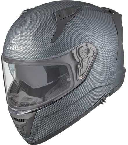 Agrius Storm Solid Motorcycle Helmet L Carbon Matt Black
