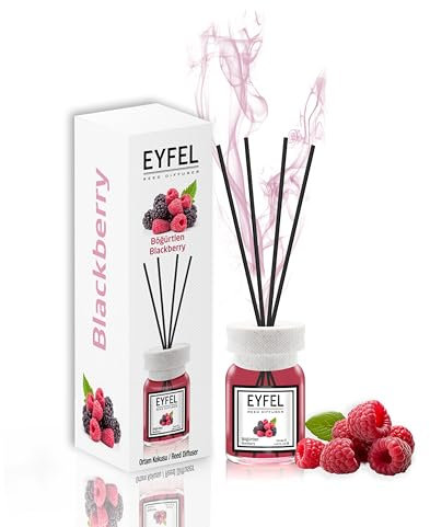 EYFEL Reed Diffusers – BlackBerry Reed Diffuser Set, 4.05 fl oz Oil Diffuser Sticks, Scented Sticks for Bathroom & Home Fragrances, Home Décor