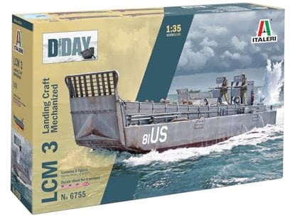 Italeri 6755 1:35 LCM 3 (Landing Craft mechanized) - Modellbau, Bausatz, Standmodellbau, Basteln, Hobby, Kleben, Plastikbausatz,Militär Bausatz