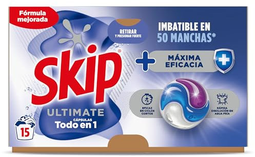 Skip Ultimate Detergente en Cápsulas para la ropa Máxima Eficacia, 15 lavados