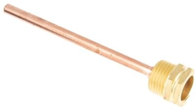 tecuro Tauchhülse G 1/2 Zoll, Länge 150 mm x Ø 7,0 mm, Messinggewinde mit angelöteter Küpferhülse, für Tanks, Speicher, Warmwasserboiler zur Aufnahme vom Temperaturfühler für Regelung - TH1207150