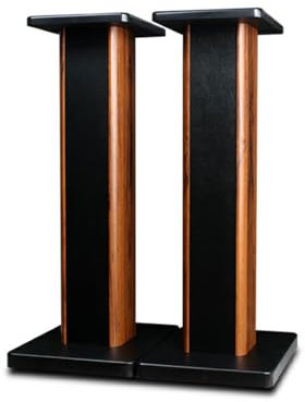 Moubhjd 23.6 inch(60cm) Wood Speaker Stands, 1 Pair, Stands for Home-Cinema HiFi Bookshelf Box and Satellite Speakers Wood Grain Enhanced Audio Listening Experience for Home Theaters