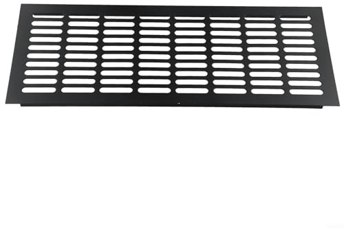 Besttoolifes Rejilla de ventilación de metal, 150 mm, rectangular, de aluminio, cubierta de ventilación, rejilla de ventilación negra, multiusos para armario (150 x 400 mm)