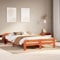 Homgoday Bett ohne Matratze, 140 x 190 cm, Kiefernholz, Bett, Bettgestell, modernes Bett, Wohnzimmerstruktur, Schlafzimmer Modell 855486IT