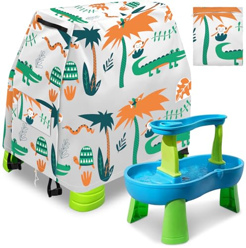 Intoypad Kids Water Table Cover for Step2 Water Table Accessories Jungle | Outdoor Waterproof Sunshade Dust Cover for Toddlers 1-3 Outdside Step 2 Watertable Toys for Kids Ages 3-5 - Cover Only