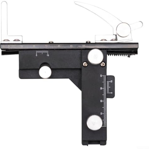 HpLive Mikroskop Messschieber für Mikroskop, Professionelle aufsteckbare mechanische XY-Bühne mit Manueller Bedienung, 0,1mm Genauigkeit, Aluminium