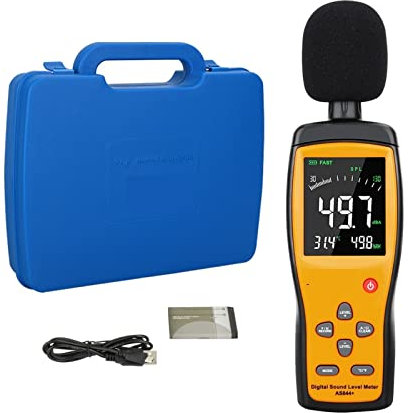 Gas Detectors, Digital Sound Noise Level Meter Decibel Tester 30~130 dBA Color LCD Display Automotive Microphone db Meter AS844+,High Sensitive and Accurate Measurement
