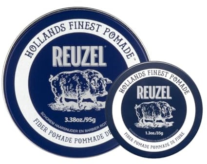 REUZEL Fiber Pomade 2026 Road Trip Set 95g + 35g Travel Tin | Strong Hold Low Shine Pomade. Texturizing and Volumizing for a Fuller Look. Firm, Flexible and Reworkable. Vegan.