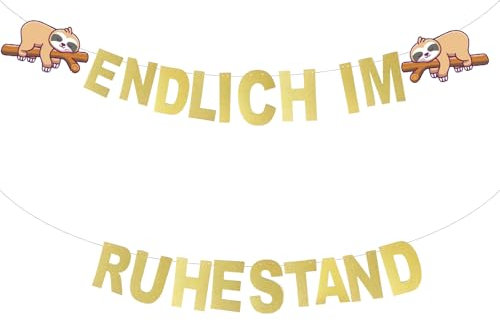 Rente Deko Ruhestand Girlande ENDLICH IM Ruhestand Banner Endlich Rente Renteneintritt Rentner Geschenk für Männer Frau Frauen Party