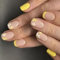 Lot de 24 faux ongles jaunes à coller sur les ongles - En acrylique - Brillants - Presse carrée courte - Fleurs