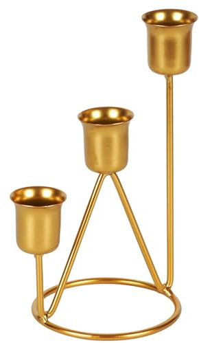 3-Kerzen-Kandelaber aus Gusseisen, Metall, Kerzenständer, Kerzenhalter für konische Hochzeiten, Veranstaltungen