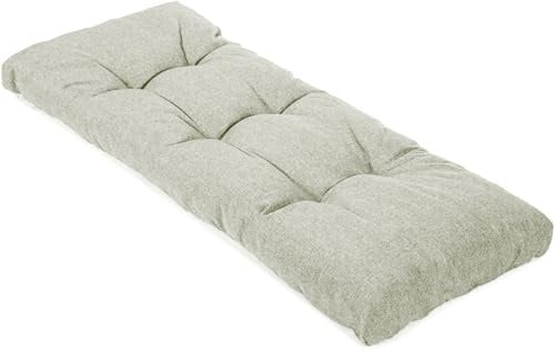 ELYSYSRL Bank Kissen, 8cm Dicke Fenster Sitzkissen Füllung aus Seide-Baumwolle-Mischung und Schaumstoffgranulat Klavier Bank Sofa Kissen, Indoor/Outdoor Patio(Beige,80x40cm x8cm Thick)