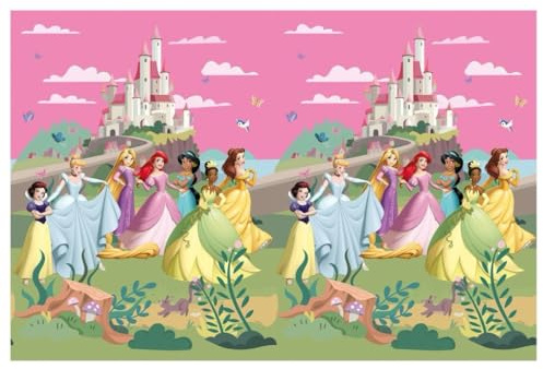 Procos Disney Princess Tablecloth as Decoration for Children's Birthday Parties and Themed Parties Size: 120 x 180 cm, Wipe-Clean, Reusable, Children's Birthday Party Table Cover