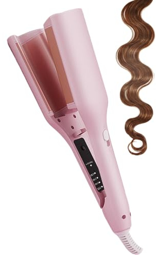 Lpoppcx Rizador Profesional | Barra De Rizado Francesa De Iones Negativos,Tenaza Anticalórica Para Chicas Novias Entusiastas De La