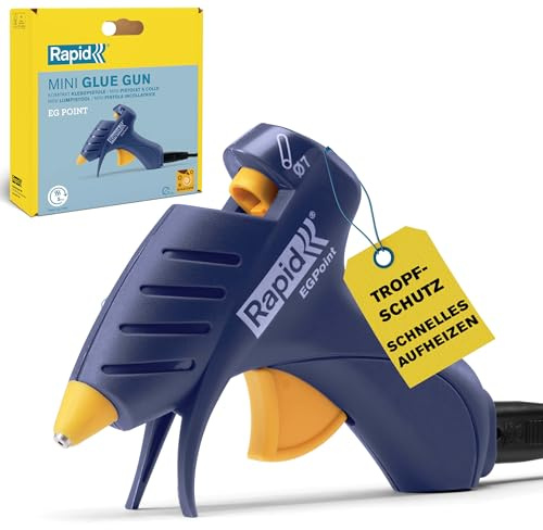 Rapid EG Point kabellose Heißklebepistole für 7 mm Klebesticks | 7 Min. kabellos; für Basteln & Reparieren; 5 Min Aufheizzeit; Präzisionsdüse; 7 mm Sticks; inkl. Stand; leichtes Design