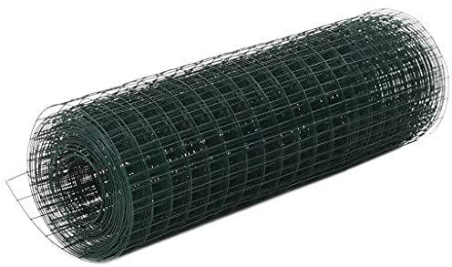 Beetzaun Gitterzaun, Drahtzaun Stahl mit PVC-Beschichtung 10x0,5 m Grün für Outdoor Patio Rasen Hof Blumenbeet