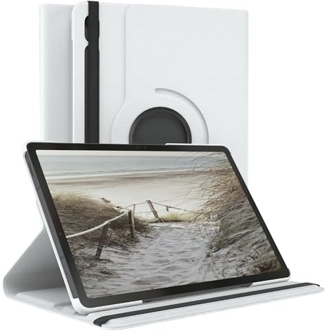 EAZY CASE - Tablet Hülle für iPad Samung Galaxy Tab S10 Lite Schutzhülle 10,9 Zoll Smart Cover Tablet Case Rotationcase zum Aufstellen Klapphülle 360° drehbar mit Standfunktion Tasche Kunstleder Weiß
