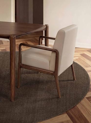 Ted Baker Wollteppich Croom - Natürlicher Wohnzimmerteppich Rund, 100% Wolle Naturteppich, Handgewebt & Zeitlos, Naturfaser Teppich für Wohnzimmer, Schlafzimmer, Esszimmer – Braun, Ø 160 cm