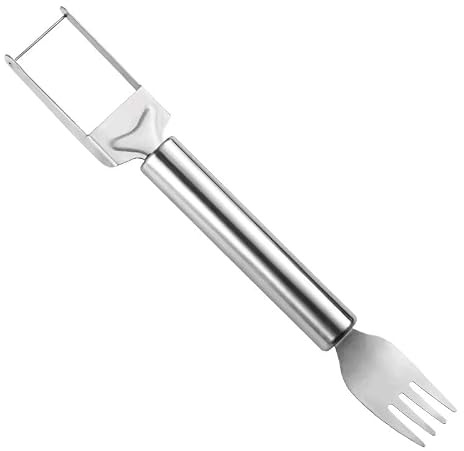 Forchetta Affetta Anguria 2-in-1 Professional in Acciaio Inossidabile Tagliamelone Manuale, Affettatrice Rapida a Cubetti