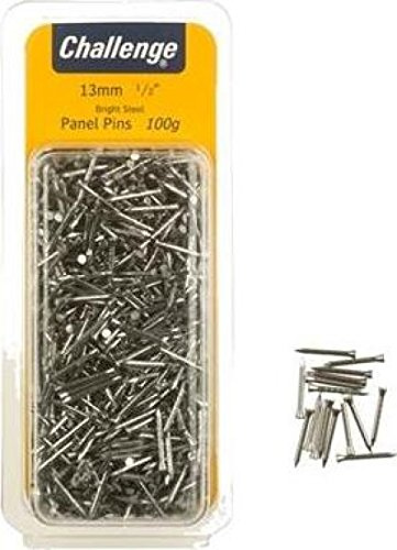 Challenge Bright Steel Panel Pins 20mm Clam Pk 125g - 40222
