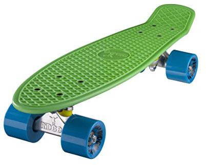 Ridge Skateboard 55 cm Mini Cruiser Retro Stil In M Rollen Komplett U Fertig Montiert Grün Blau,