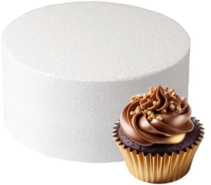 Culpitt 6 x 3 Round Cake Dummy, Straight Edge Cake Form, Practice Cake Decorating or Use for Creating Long-Lasting Displays, Smooth Polystyrene