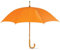 eBuyGB Wooden Crook Handle Large Umbrella Classic Manual Opening Rainproof for Men and Women Umbrella Windproof Strong - Orange 41.5 Inch / 105cm Span 90cm Length