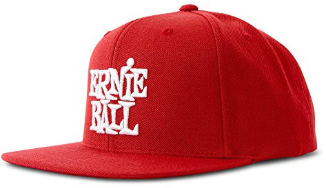 Ernie Ball 4155 Logo Hat Red Cap with Embroidered Logo (Red)